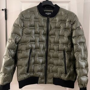 GUESS Men's Olive Puffer Jacket